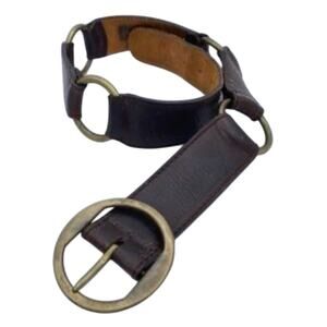 Vintage DNKY leather harness belt 80s 90s heavy duty grunge quility boho Rare 34